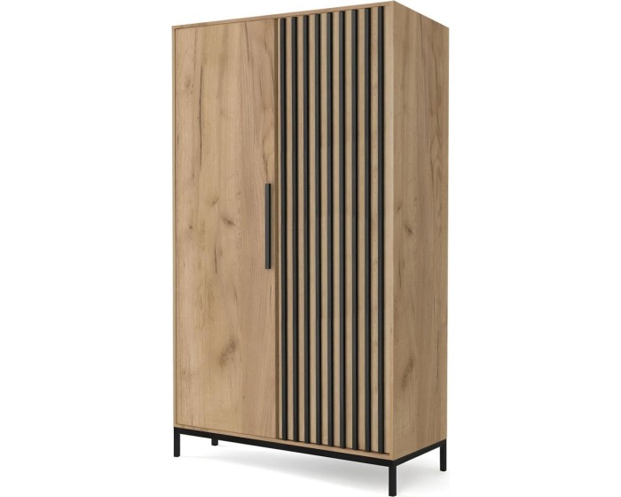Šatní skříň LAMINO 93,8 cm dub craft/černá