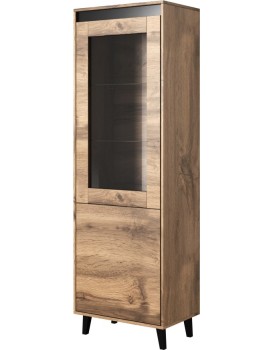 Vitrína NORD 182,5 cm dub wotan/antracitová