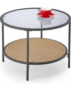 Konferenční stolek Dakota 60 cm hnědý/čirý