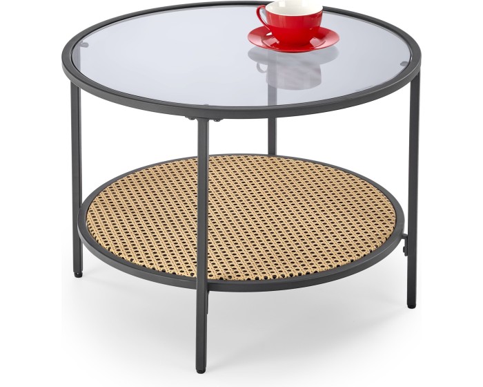 Konferenční stolek Dakota 60 cm hnědý/čirý