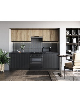 Kuchyňská linka Emma 240 cm dub artisan/černá