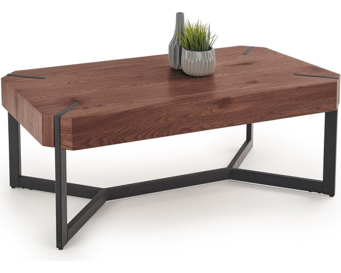 Konferenční stolek LAVIDA 110 cm ořech/černý