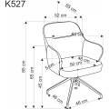 Otočné jídelní křeslo K527 popelavě šedé
