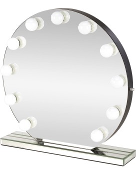 Stolní kosmetické zrcadlo Torano s LED osvětlením bílé/stříbrné