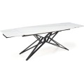 Rozkládací jídelní stůl Alfredo 160/240 cm bílý mramor/černý