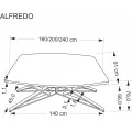 Rozkládací jídelní stůl Alfredo 160/240 cm bílý mramor/černý