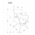 Otočné jídelní křeslo K585 z masivu tmavě béžové/světlý ořech