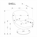 Otočné křeslo Shell krémové