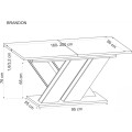 Jídelní rozkládací stůl Brandon 160/200 cm kašmírový/dub cremona