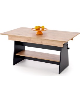 Rozkládací konferenční stolek Erika dub artisan/černý