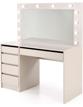 Toaletní stolek HOLLYWOOD 2XL s LED osvětlením 120 cm kašmírový