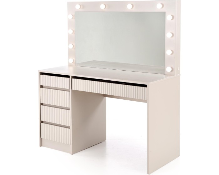 Toaletní stolek HOLLYWOOD 2XL s LED osvětlením 120 cm kašmírový