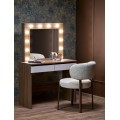 Toaletní stolek HOLLYWOOD s LED osvětlením 94 cm kašmírový/ořech