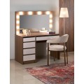 Toaletní stolek HOLLYWOOD 2XL s LED osvětlením 120 cm kašmírový/ořech