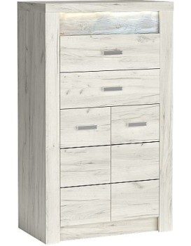 Komoda Indianapolis 76 cm dub craft bílý