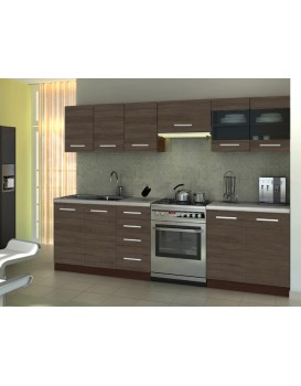 Kuchyňská linka Rachel 260 cm wenge/akát/skořice