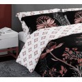Bavlněné povlečení PURE SATEEN 010 160x200 cm + 2x 70x80 cm černé/béžovo-bílé