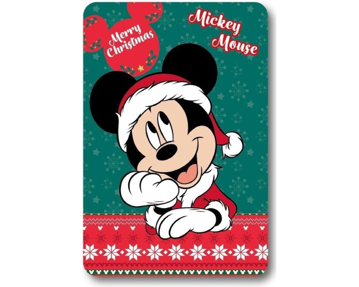 Dětská fleecová deka Polar Christmas Mickey Mouse 100x140 cm zelená
