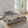 Flanelové povlečení Pure Flannel 007 220x200 cm + 2x 70x80 cm šedé/žluté