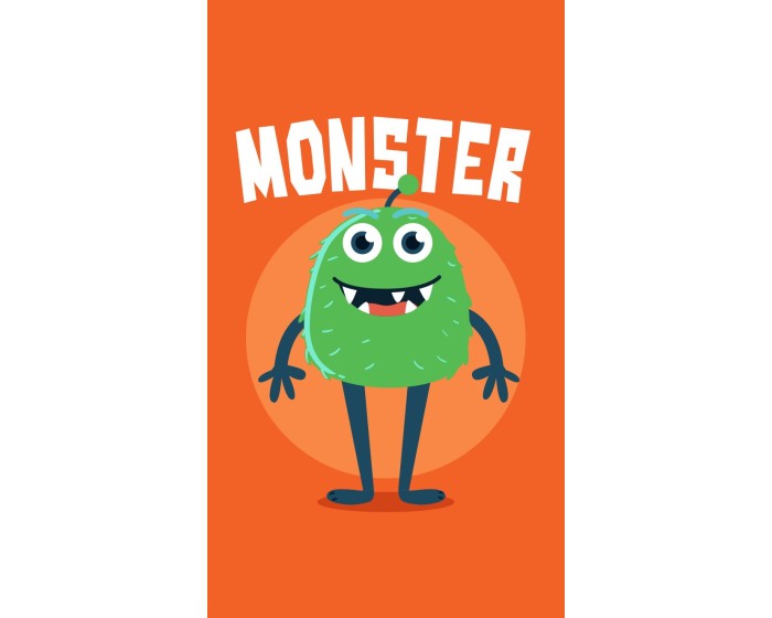 Dětský bavlněný ručník KIDS Monster 30x50 cm oranžový