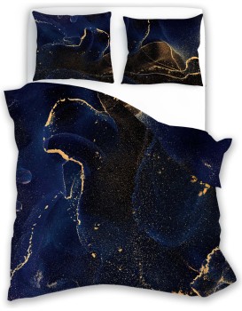 Bavlněné saténové povlečení NOBILE 015 140x200 cm + 70x90 cm tmavě modré
