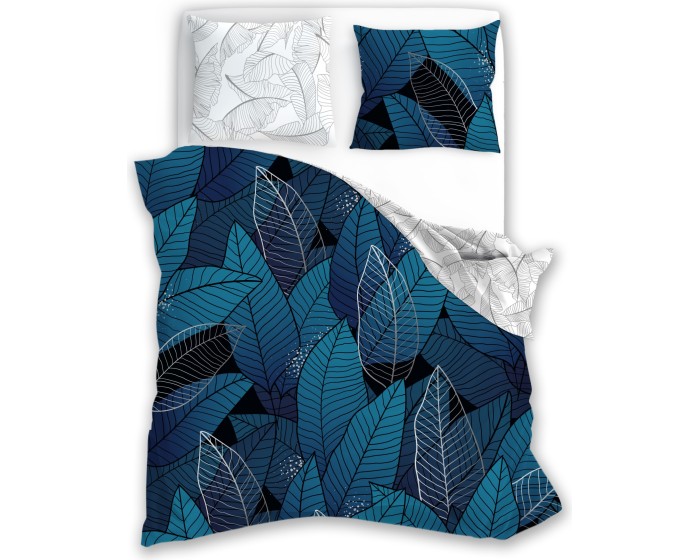 Bavlněné povlečení TRENDY 010 140x200 cm + 70x90 cm modro-bílé