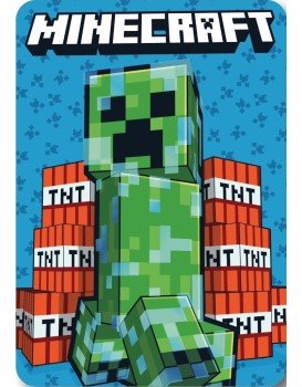 Dětská fleecová deka Polar Minecraft 100x140 cm modrá