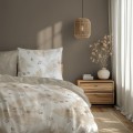 Bavlněné saténové povlečení Boho 005 140x200 cm + 70x90 cm bílé/béžové