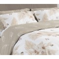 Bavlněné saténové povlečení Boho 005 140x200 cm + 70x90 cm bílé/béžové