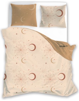 Bavlněné saténové povlečení Boho 010 140x200 cm + 70x90 cm meruňkové