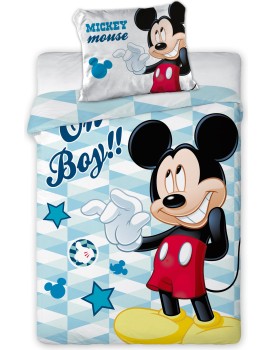 Dětské bavlněné povlečení Nook Mickey Mouse 100x135 cm + 40x60 cm modré