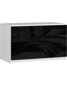 Nástavec na skříň Star 90 cm bílý/černý lesk