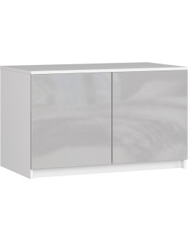 Nástavec na skříň Star 90 cm bílý/stříbrný lesk