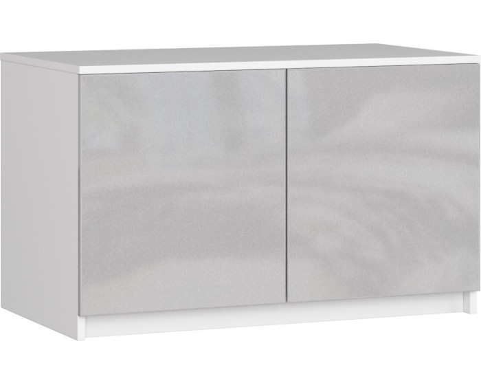 Nástavec na skříň Star 90 cm bílý/stříbrný lesk