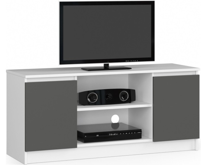TV stolek Tonon 120 cm bílý/grafitový šedý