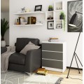 Komoda Kuba 60 cm - 3 šuplíky bílá/grafitová