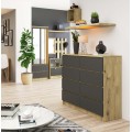 Komoda Kuba 120 cm 8 šuplíků dub artisan/grafitová