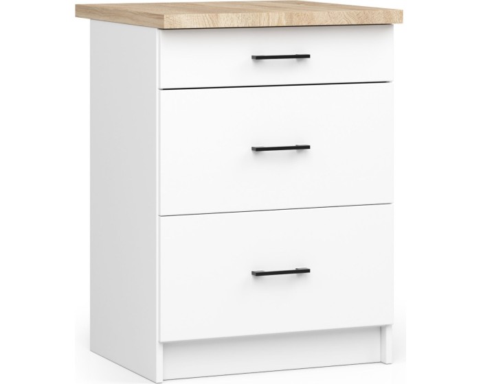 Kuchyňská skříňka Olivie S 60 cm 3S bílá
