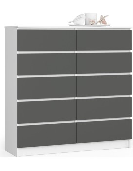 Komoda Kuba 120 cm bílá/grafitová