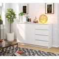 Komoda K013 160 cm bílá - 2 skříňky a 4 šuplíky