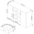 Komoda Torvi K 110 cm dub sonoma/bílá