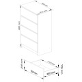Komoda Kuba 60 cm - 4 šuplíky dub sonoma/bílá