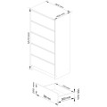 Komoda Kuba 60 cm - 5 šuplíků bílá/černá