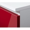Komoda Kiara 80 cm 2 skříňky a 1 šuplík bílá/červená