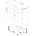 Komoda Kuba 120 cm 6 šuplíků dub artisan/grafitová