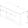 TV stolek Tonon 120 cm bílý/černý lesk