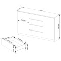 Komoda Tove K 160 cm bílá matná