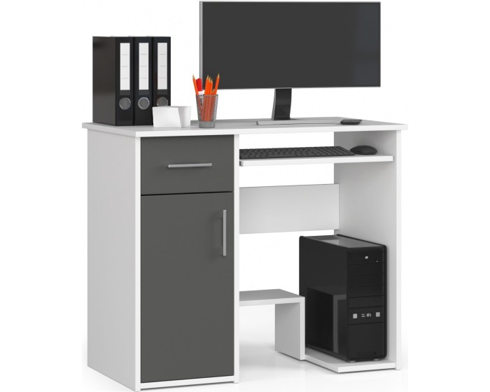 Volně stojící psací stůl JAY 90 cm bílý/šedý