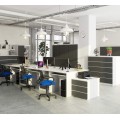 Volně stojící psací stůl CLP 135 cm bílý/grafitově šedý