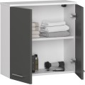 Závěsná koupelnová skříňka Fin 60 cm bílo-grafitová